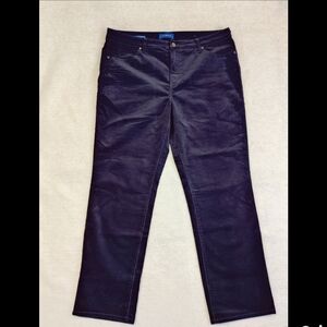 Talbot's High Waist Straight Leg Corduroy Pants Women's Size 16p Navy Blue